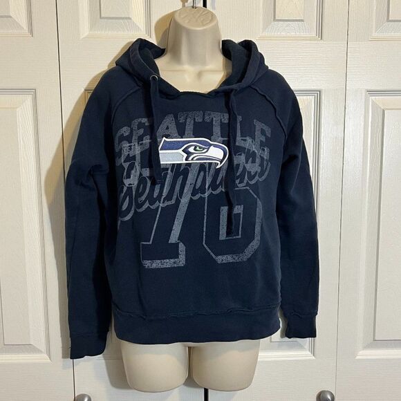 NFL Seattle Seahawks Raw Hem Hoodie Sweatshirt Size Small - Picture 1 of 7